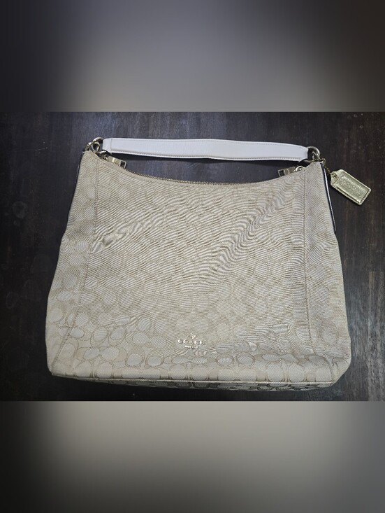 Coach Handbags - Coach Outline Signature East West Celeste Convertiable Hobo Bag